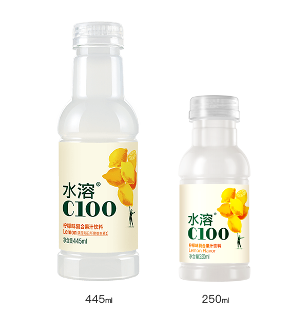 水溶C100 果汁飲料 檸檬味復(fù)合果汁飲料 250ML 445ML