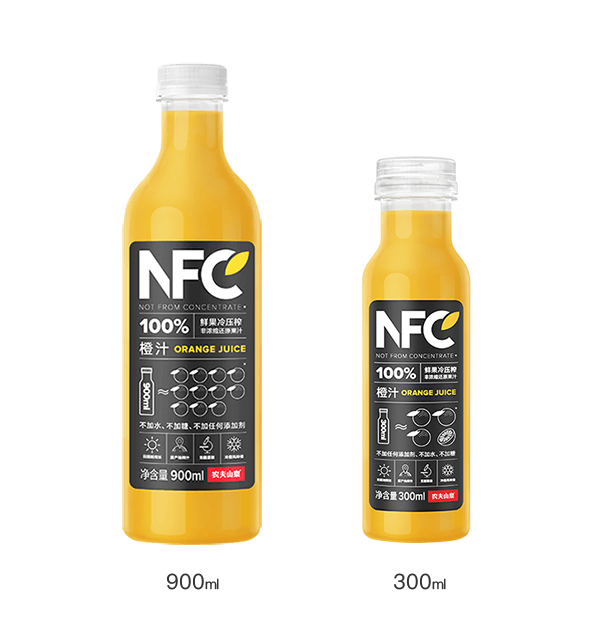 100%NFC果汁 橙汁 300ML 900ML